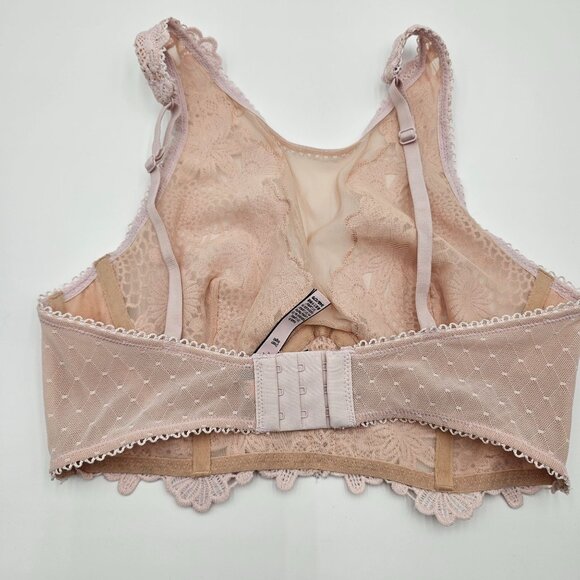 NWOT Victoria's Secret Dream Angels Lace Blush Pink High Neck Bralette Sheer 34B - Picture 4 of 5